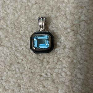 Sterling and blue topaz pendant
